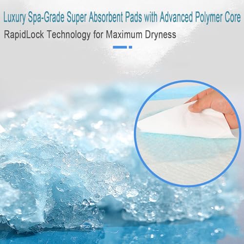 Image of Super Absorbent & Leak-Proof Puppy /Kitten Training Pads | 5-Layer Washable Pet Pee Pads for Dogs & Cats | Housebreaking, Car Travel, Post-Surgery Care, Outdoor (17.6 inchx23.6 inch, Blue, 50 PCS)