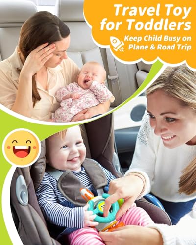 Image of PLUSPOINT Activity Busy Cube for Toddlers and Infants Sensory Toys for 18 Months 2 3 Year Old Boy Girl, Travel Plane Cars Learning Educational Toys for Baby Toddler Birthday Gifts