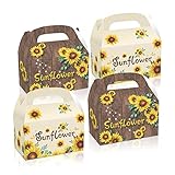 MiaoWu 12pack Sunflower Candy Bags With Handles Bags with Handles Premium Printed Shopping Bags...
