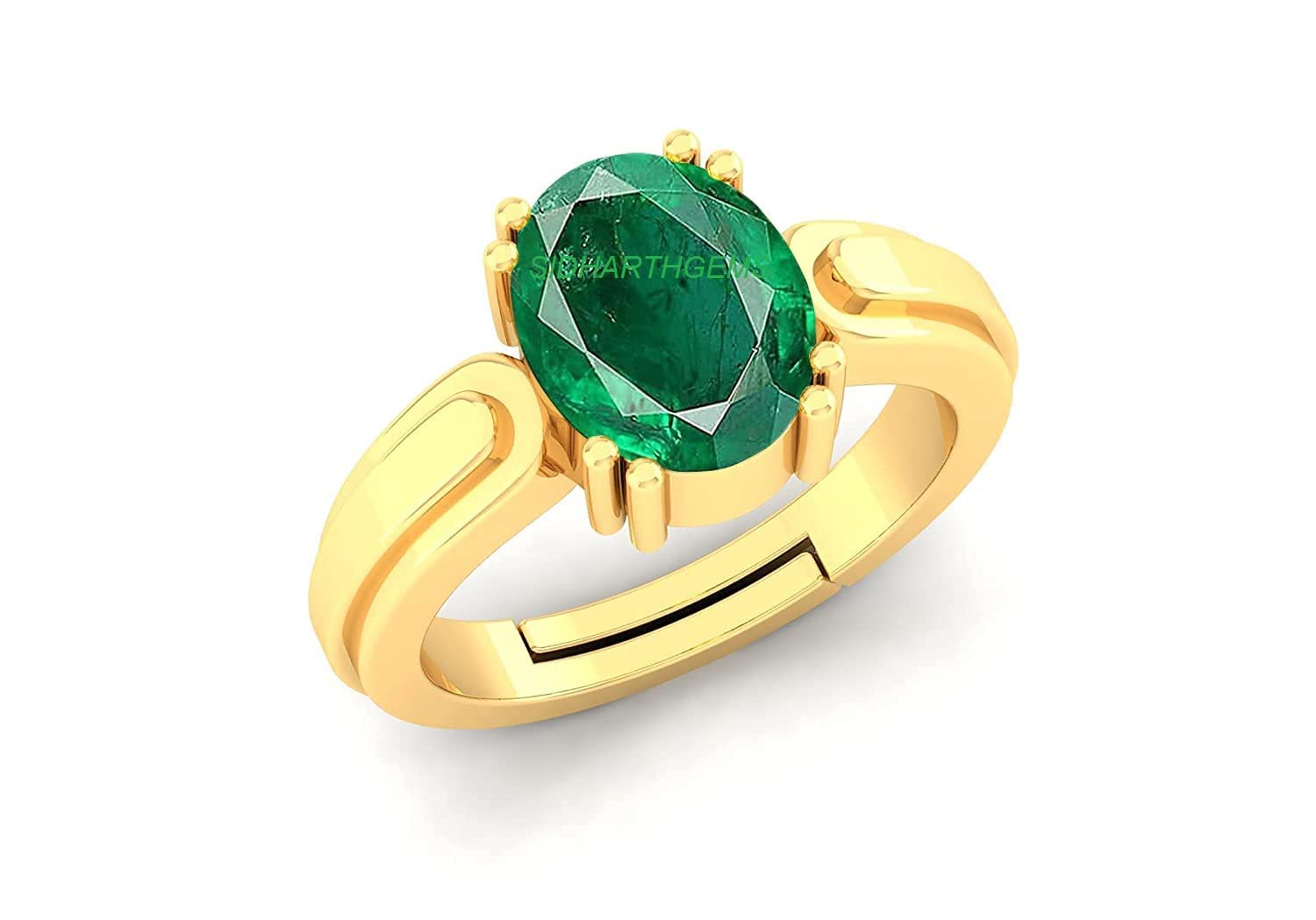 Sidharth gems 11.25 Ratti 10.00 Carat Certified Natural Emerald Panna Panchdhatu Adjustable Rashi Ratan Gold Plating Ring for Astrological Purpose Men & Women (B08RDXQCLB) Amazon Price History, Amazon Price Tracker