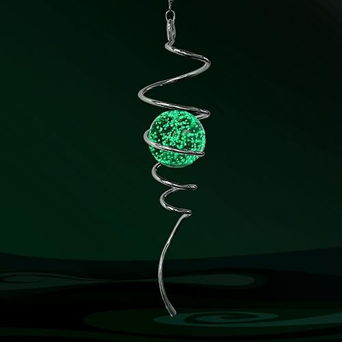 Girador de viento que brilla en la oscuridad, bola de observación en espiral, cola en espiral decorativa, estabilizador de viento, atrapador de sol,