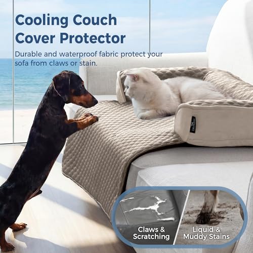 Image of XLarge Dog Cooling Bed for Sofa, 45x37 Inch Pets Couch Cover Mat