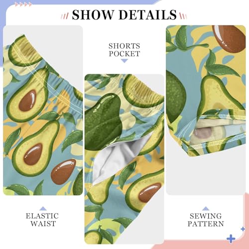 Mexico Avocado Palm Leaf Boys Long Pants Soft Trousers Elastic Waist Kids Lounge Bottoms with Pockets S-XL4