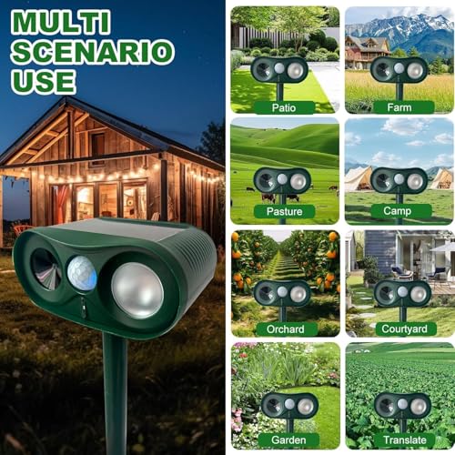 image for ShinyArt 2025 Solar Ultrasonic Animal Repellent, Cat Repellent Outdoor