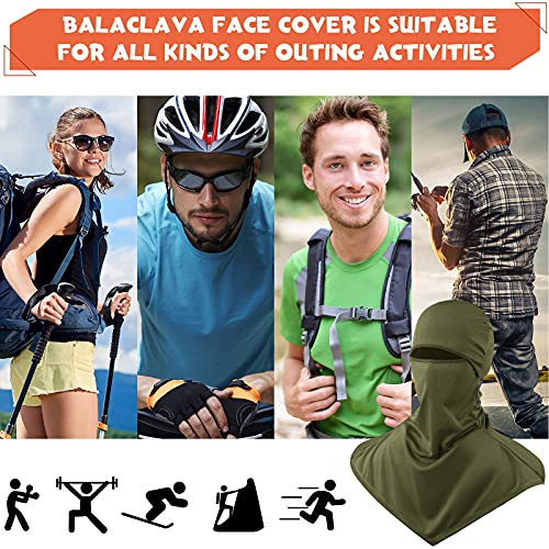 6 Pieces Balaclava Face Mask Cover Breathable Long Neck Covers For Men Women Outdoor Sports Uv Sun Protection (White, Beige, Khaki, Army Green, Dark Green, Green) #TOP5