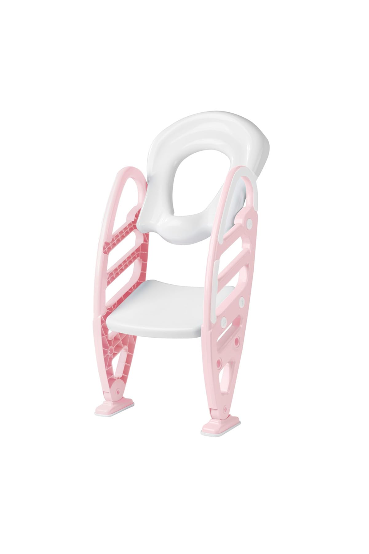 Dolu 7250 Toddler D-Shaped Potty Training Toilet with Hail Non-Slip Ladder, Suitable for Children 24 Months and up, Measuring 61 x 39 x 58 Centimeters - Pink