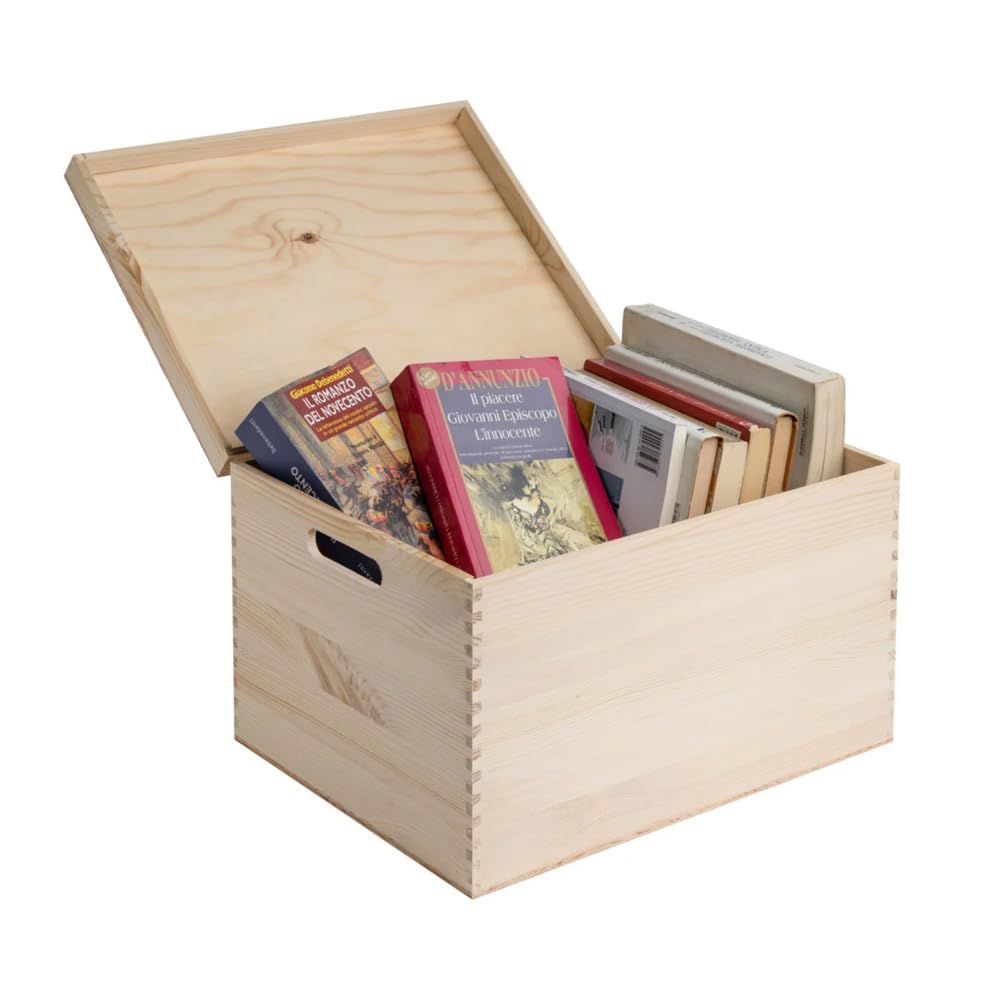 con coperchio con maniglie per prodotti vari – Misure interne: 40X30X25 | Per bricolage, bomboniera matrimonio, cesti regalo e prodotti enogastronomici - PT03C
