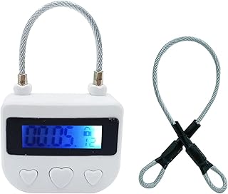 Electronic Time Padlock 99 Hours Max Timing with Electronic LCD Timed Display - USB Rechargeable (White)