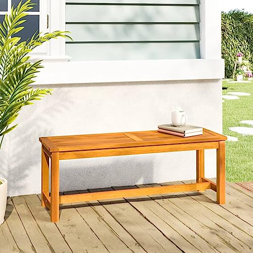 Xichuzi Banco de jardín, Banco Jardin Exterior, Bancos para Exterior, Banco Balcón, Banquillo De Jardin, Madera Maciza de Acacia 110x35x45 cm