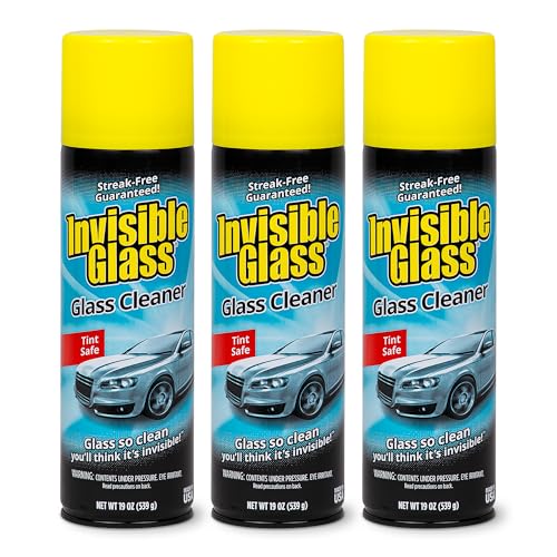 Image of Invisible Glass 91164-3PK Premium Aerosol Glass Cleaner Spray for Car Windshields and Windows, Automotive and Home Window Cleaner, Streak-Free, Ammonia-Free, Tint-Safe - 19 oz (Pack of 3)