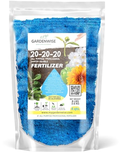 Image of Gardenwise 20-20-20 Water-Soluble Fertilizer - Powder for Liquid Plant Food for Indoor & Outdoor Plants, Orchids, Vegetables, Lawns, Flowers - 20 20 20 Fertilizer 4 Quarts (8 lbs)
