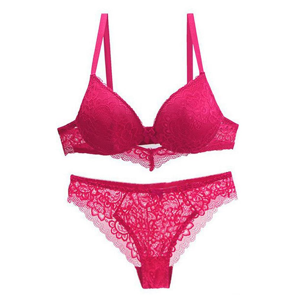 Women Bridal Padded Purple Lingerie Set-image-35