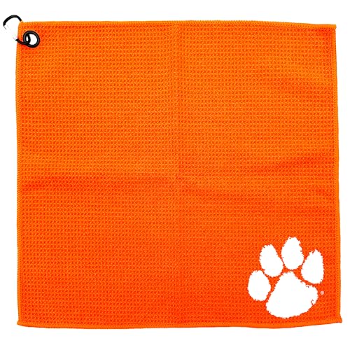 Team Golf NCAA Clemson Tigers Microfiber Golf Towel, 15x15 (Multicolor)