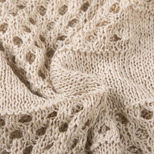 Danny D Women's Crochet Cardigan 3/4 Sleeve Kimono Boho Oversized Open Front Knitted Sweater Tops Fashion Casual Cover Up4