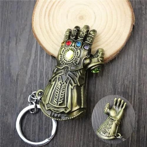 Image of Yaa Catchy Avengers Thanos hand with all Infinity Stone Gauntlet and Double-Bladed Sword KeyChain Key ring best Gift for (Thanos Lovers) Keychains