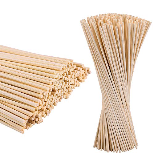 BOELLRUNO 400pcs 20cm*3mm Bâtonnet Rond en Bois Bambou Naturel Bâton Barre Cheville de Bois Rond Goujons Tiges en Bambou pour DIY Craft Bricolage Projets...