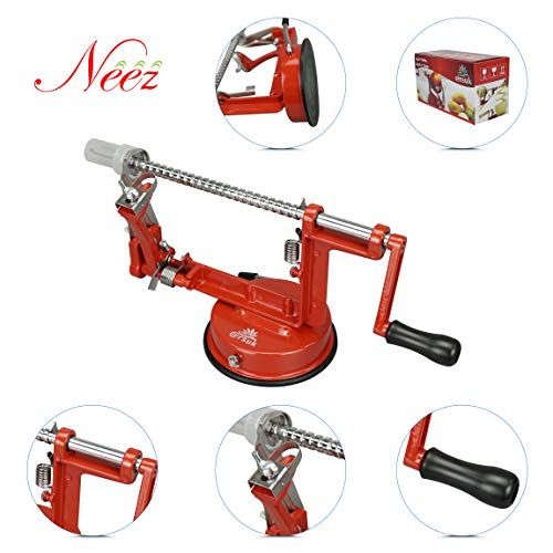 Neez Appelschiller - 3 in 1 Multifunctioneel Apple, Groente, Aardappel en Fruitschiller - Roestvrij Staal Schaaf, Corer en Dunschiller Machine met Handslinger - Image 5