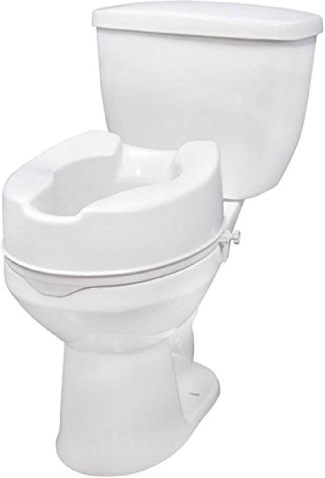 Commode Elevated Raised Toilet Seat (6-Inch) Plastic Raised toilet seat 6 inch with 2 clips | commode raiser 6 inch with 2 clips extra added safety, White