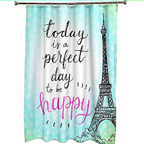 Rideau de douche Eiffel 165x180cm polyester anti moisissure KnSam - 7