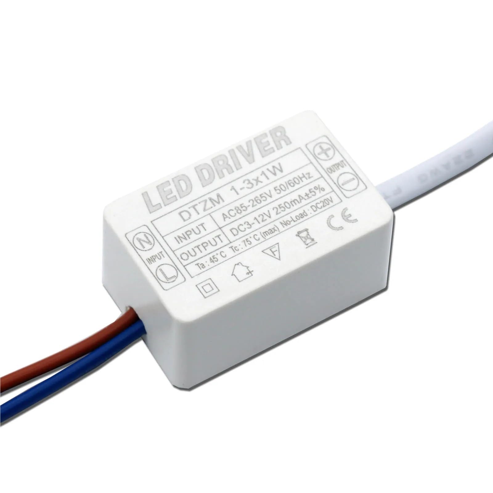 Contrôleur LED 1W 2W 3W 250mA Alimentation Sortie DC 3-12V pour spot LED.