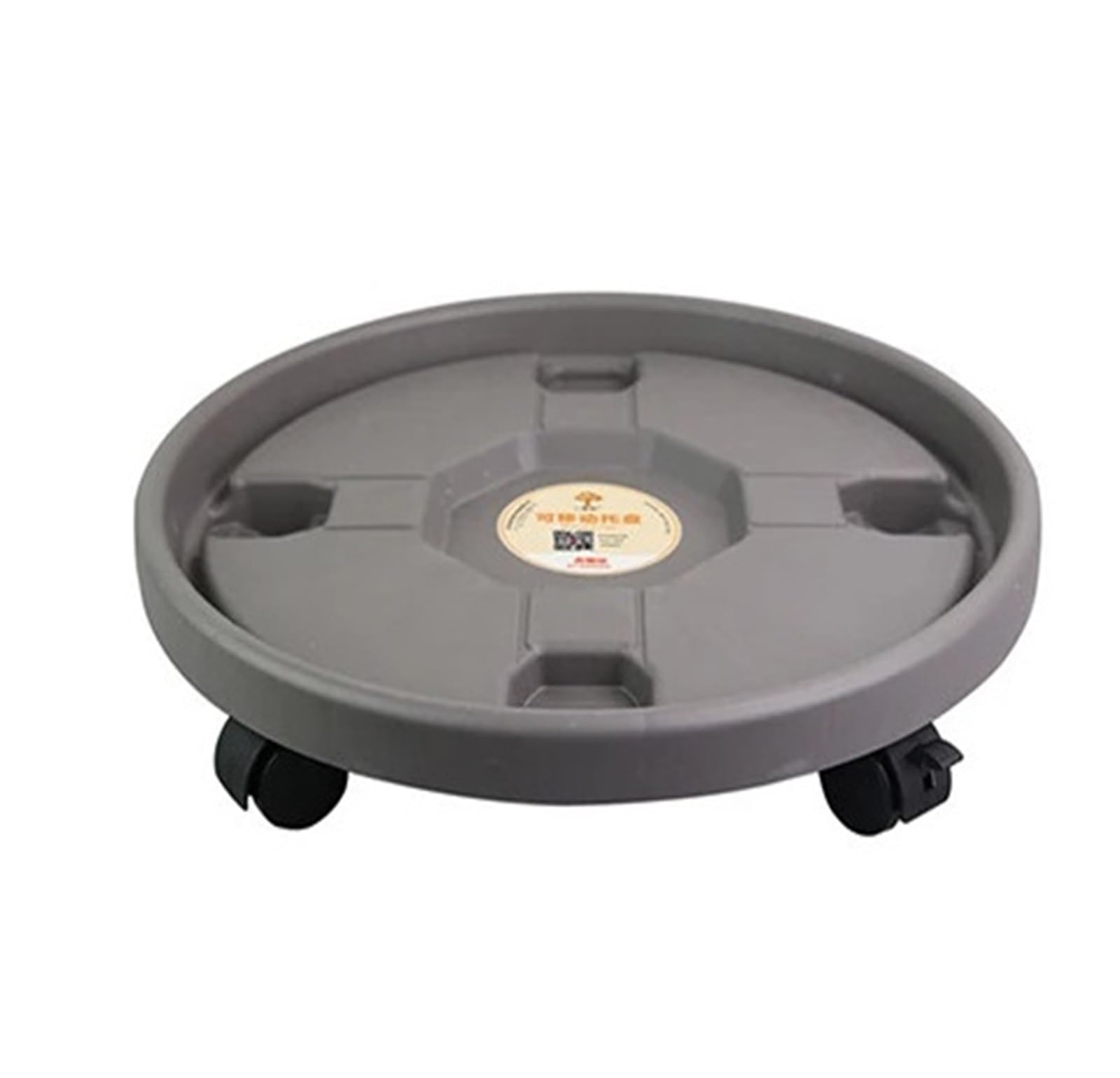 WEYIMVTO Mobile plant pot trays, Round Plastic Tray Heavy Duty Flower Pot Rack Plant Movable With Rollers(3C)