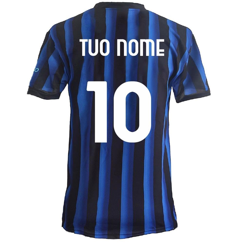 Inter Maglia Calcio Nero Azzurra | Personalizzata con Nome e Numero | Nuova Maglietta Replica Ufficiale Campionato Calcio Seria A PS 41412