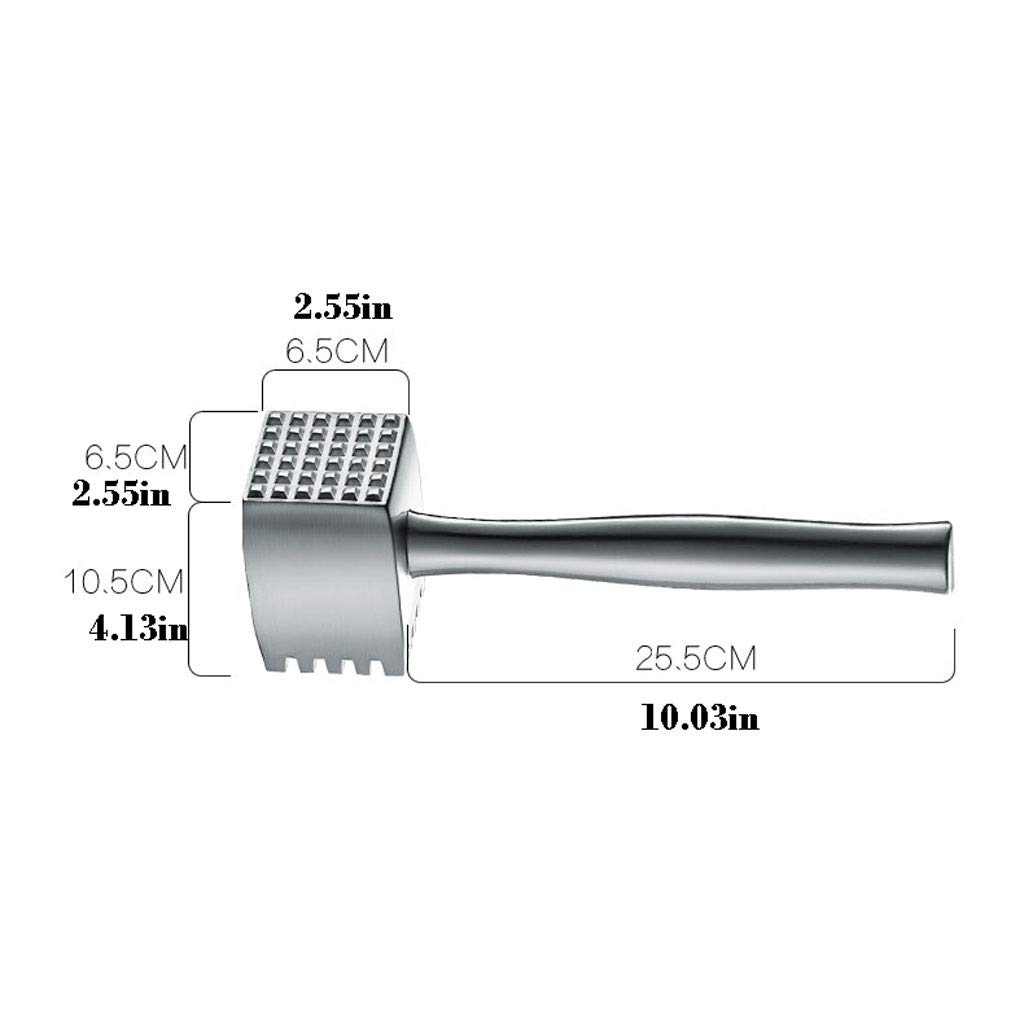 Fleischklopfer Steakhammer Fleischhammer 304 Edelstahl Fleischklopfer - texturiert Fleisch Pounder for Küche - Fleisch Hammer for Hühnerfleisch Rindfleisch Schweinefleisch - Ice Cracker - Double Sided
