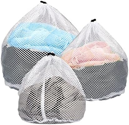 Skycase Laundry Bags for Washing Machine, 3 Piece Laundry Bag Washing Machine with Cord Stopper Reusable Large Coarse Mesh Bags for Washing Machine, Underwear, Baby Laundry, Socks, Cashmere
