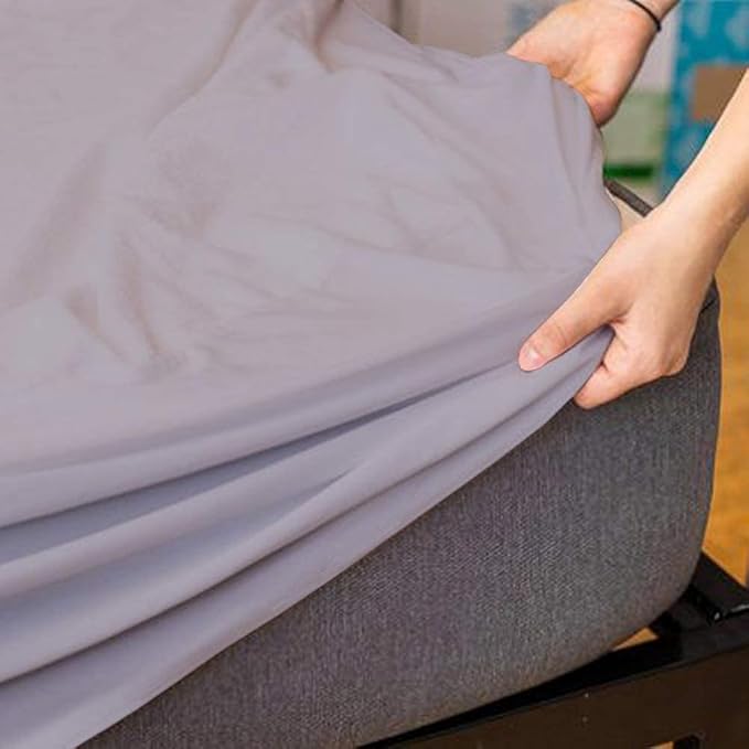 Feelme Cotton Terry with TPU back coating King Size Bed Waterproof Mattress Protector (72x78, Grey)