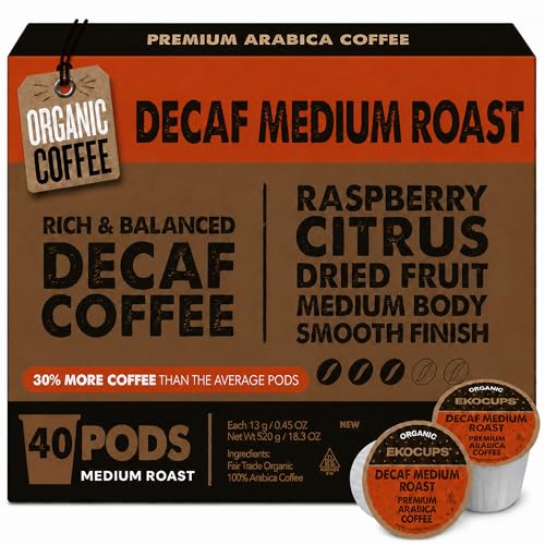 EKOCUPS Organic Swiss Water Decaf Coffee Pods