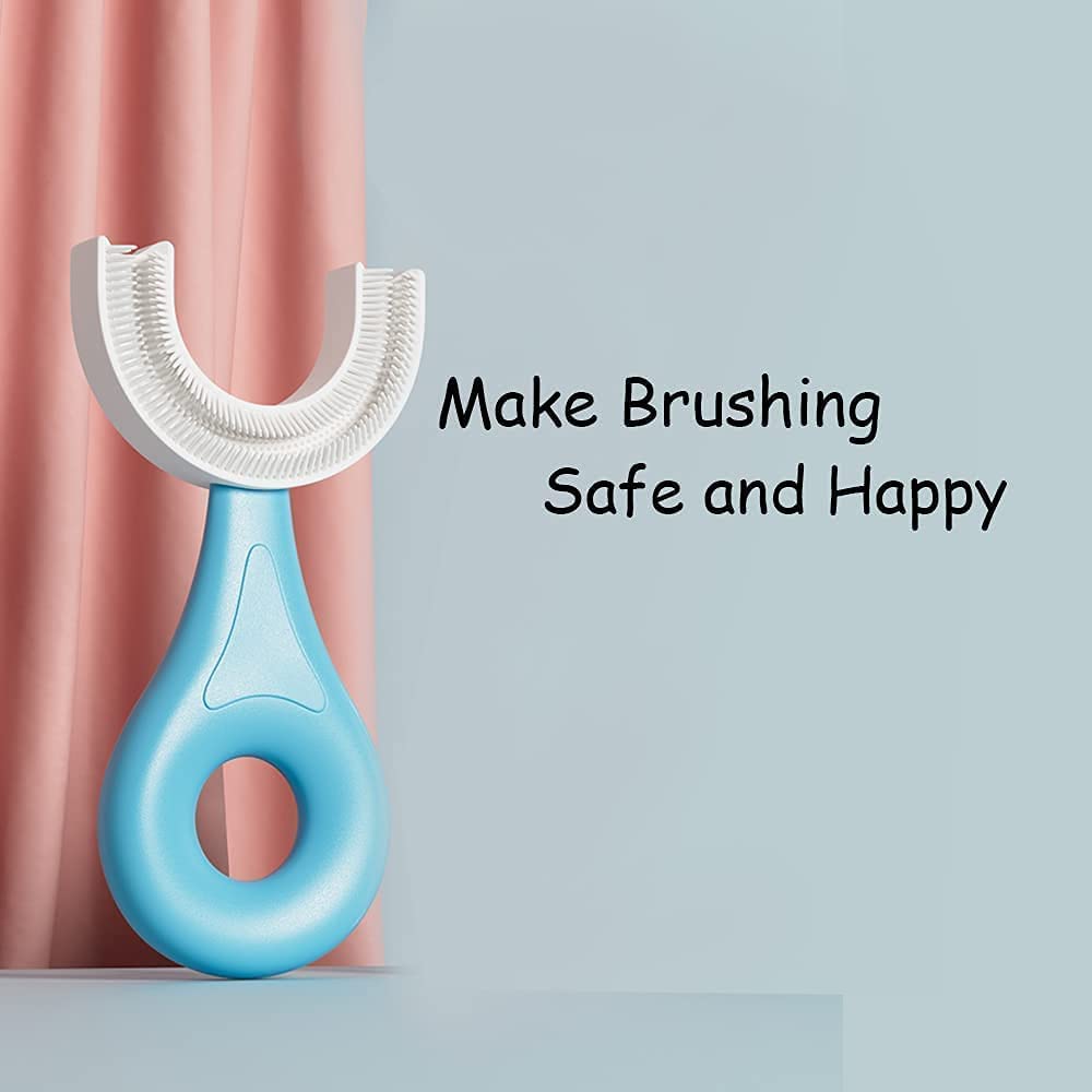 Worldwide e-Mart U Shaped Toothbrush for Kids Baby | 360° Silicone Soft Brush Head | Food Grade BPA Free Toddler Toothbrush | Gentle Teeth & Gum Cleaning Tool for Children | Easy Grip Handle Multicolor 3