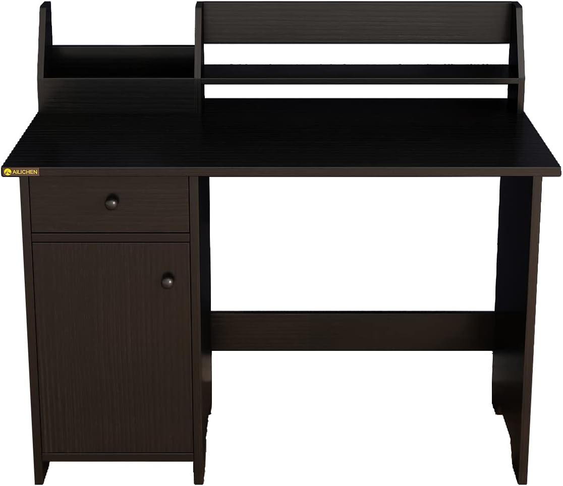 ALISENED Computer Desk with Drawers and Hutch,Small Home Office Desk，Wood Desk