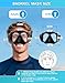 Greatever Dry Snorkel Set,Panoramic Wide View,Anti-Fog Scuba Diving Mask,Professional Snorkeling Gear for Adults