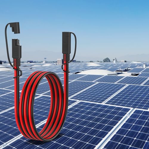 Image of SAE Extension Cable 12AWG 15FT, SAE Connector Extension Cable | SAE to SAE Extension Cable Wire with SAE Polarity Reverse Adapter for Solar Panel, Battery, Motorcycle, Car, RV, Truck