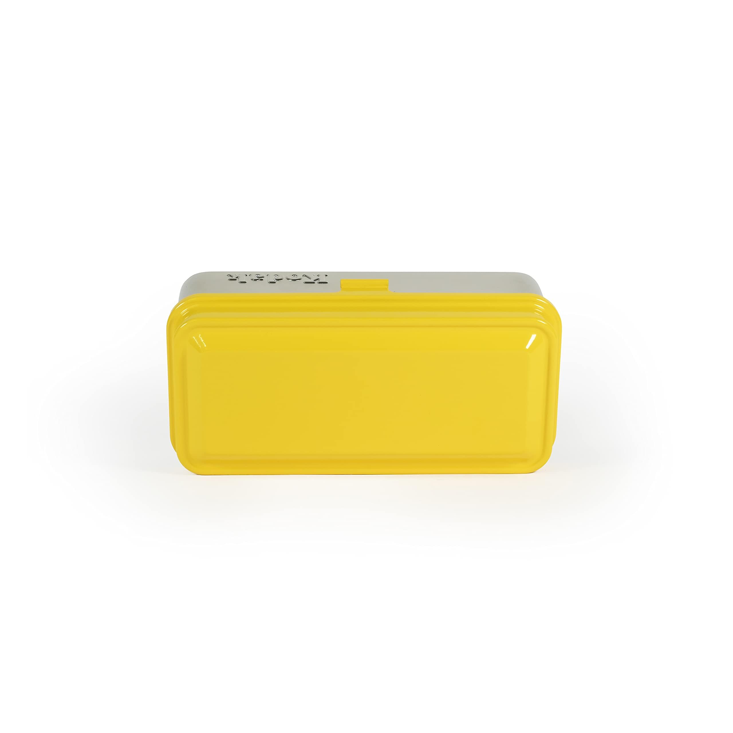 KODAK 120/135 - Custodia per 8 rotoli da 120 pellicole / 10 rotoli di pellicole da 35 mm, retro in acciaio per ordinare e proteggere la pellicola (giallo)(film non inclusi)