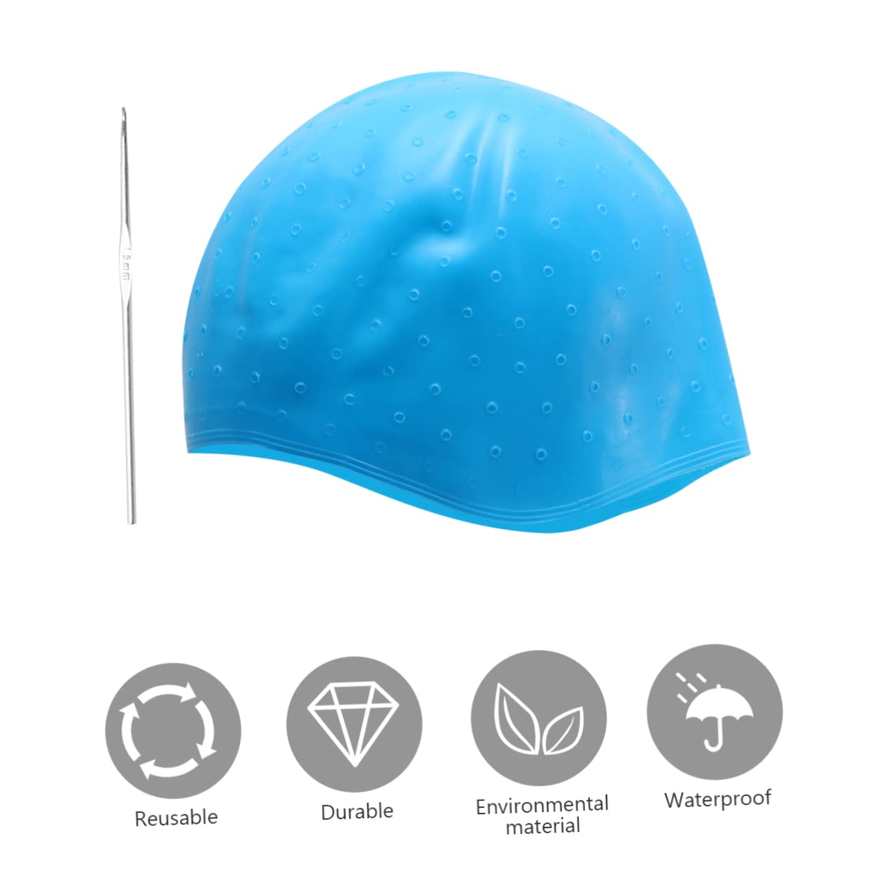 WOONEKY 3piezas Gorro De Azul Para Teñir Cabello Herramienta De Coloración Con Para Salón De y Personal