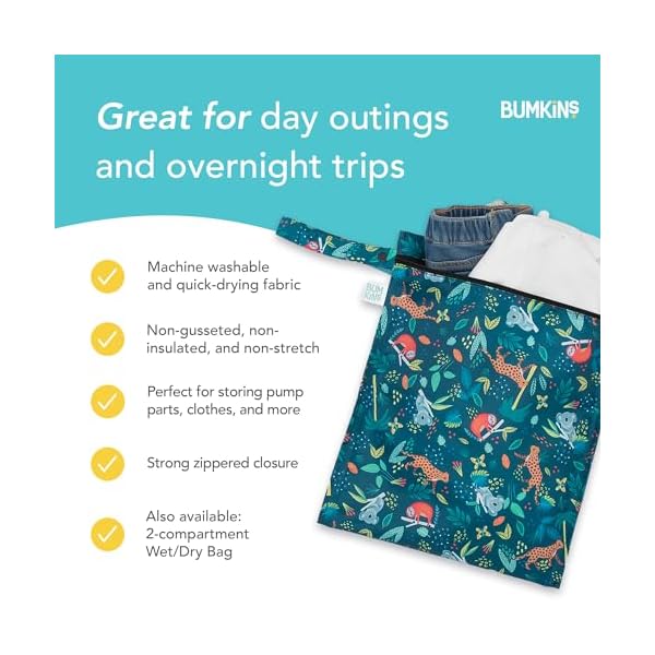 Bumkins Reusable Waterproof Wet Bag with Zipper - Imagen 5