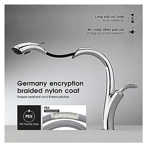 Robinet de cuisine mitigeur laiton double commande 1 trou moderne