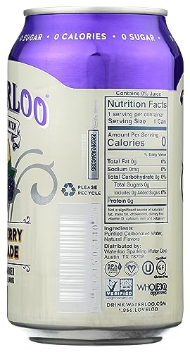 Image of Waterloo Sparkling Water, Water Sparkling Blackberry Lemonade, 12 Pack, 12 Fl Oz