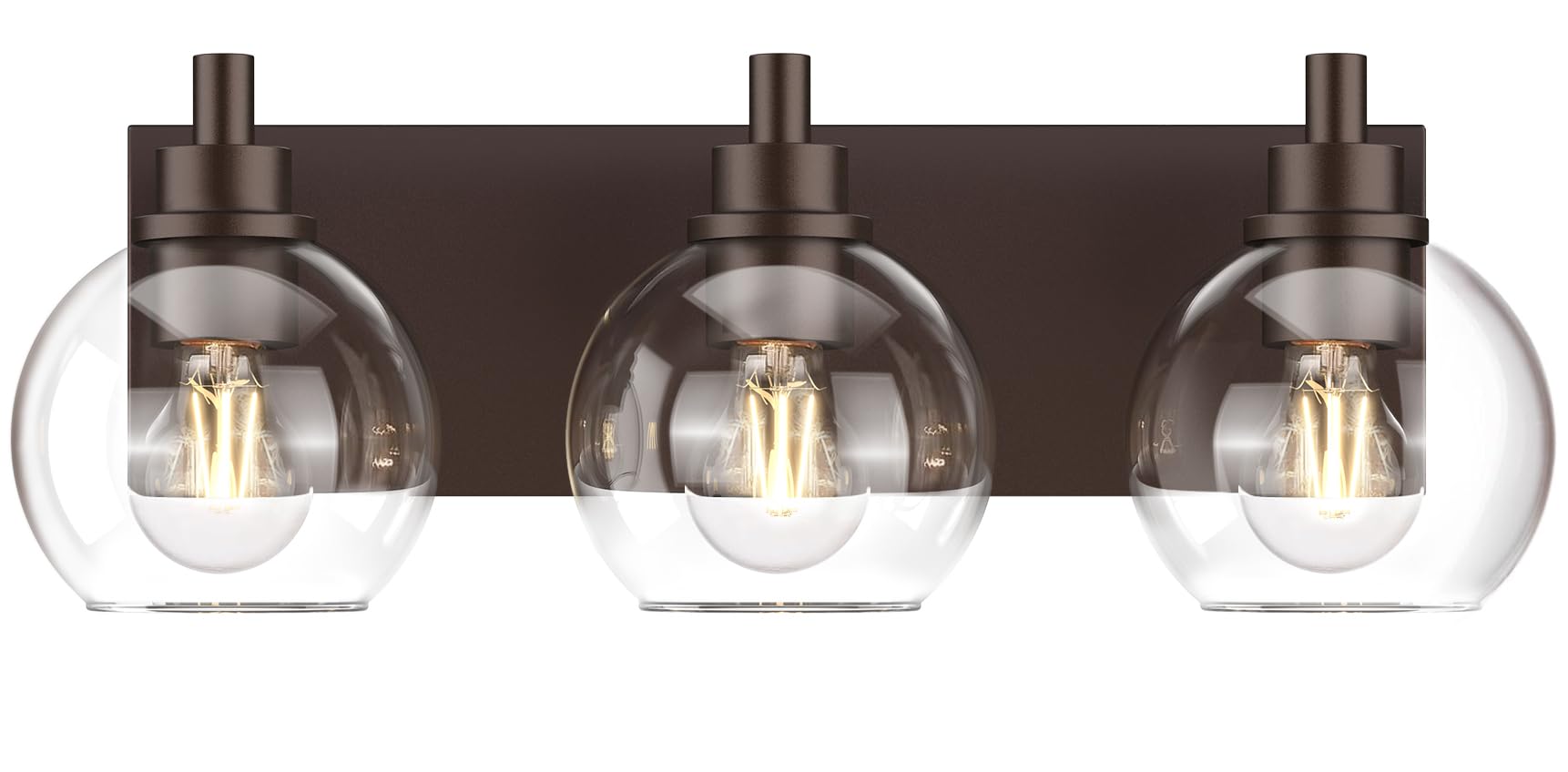 IZORRO Bathroom Light Fixtures 3 Light Oil Rubbed Bronze Vanity Light Modern Wall Sconces with Globe Clear Glass