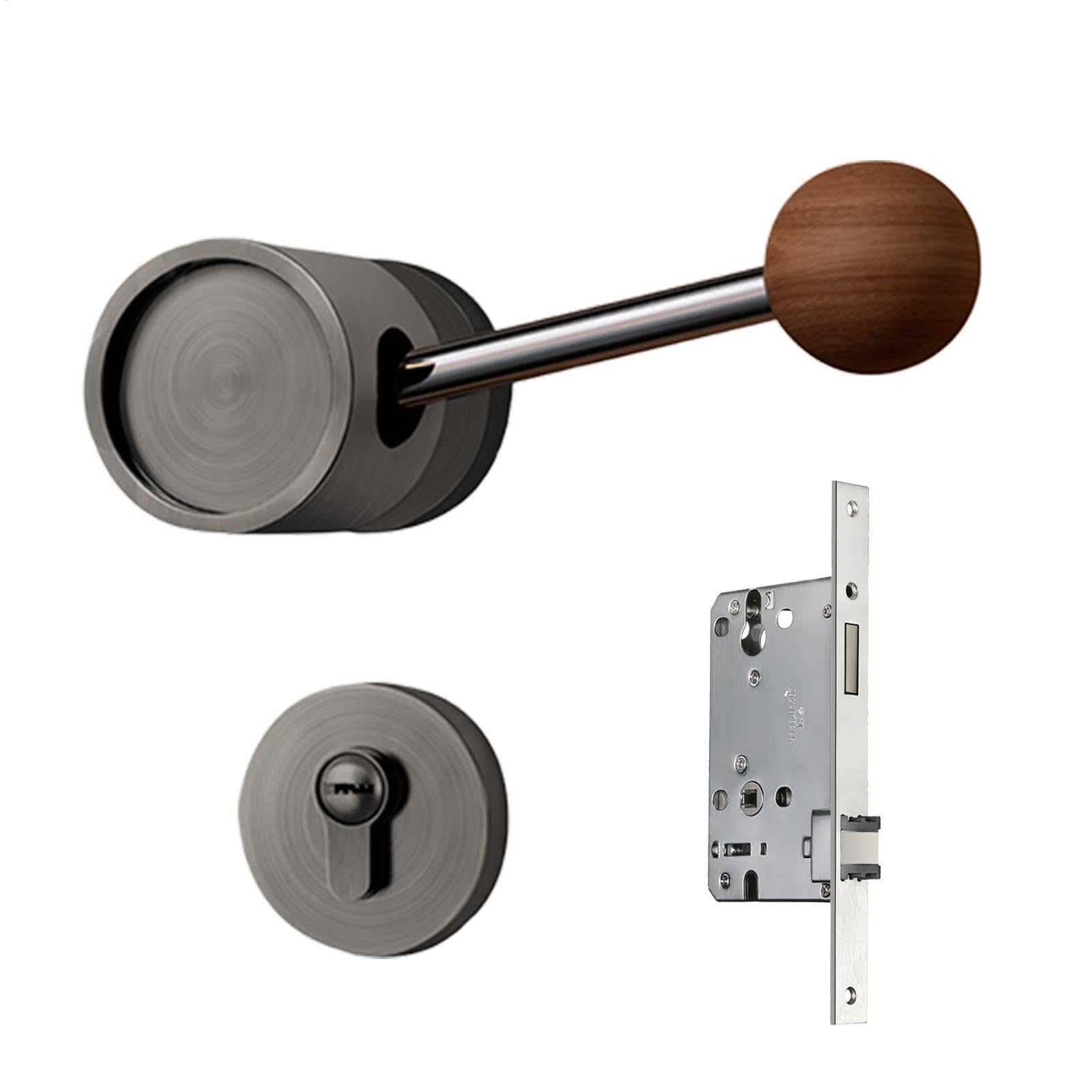 Poignée de porte intérieure moderne et serrure silencieuse en acier pour chambre