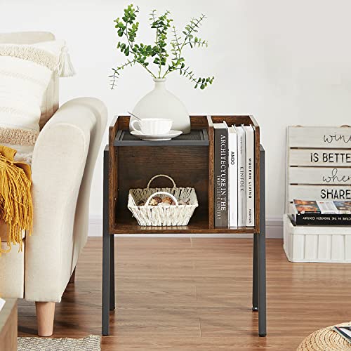 VECELO Nightstand Industrial Side End Table/Stackable Accent Furniture with 2-Tier Open Storage Compartments for Bedroom, Living Room and Small Spaces by VECELO - Image 2