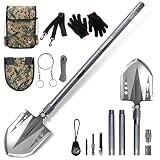 GRAMFIRE Survival Folding Shovel 18 in 1 Multitool, 34.6'' Military Tactical Collapsible Shovel Heav