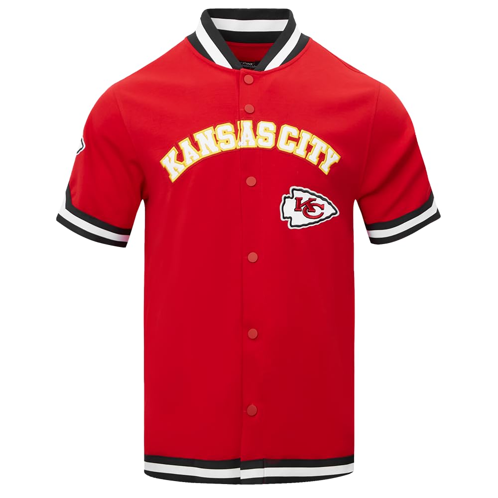 Pro Standard Mens NFL Kansas City Chiefs Classic Chenille Button Down Red/Black M