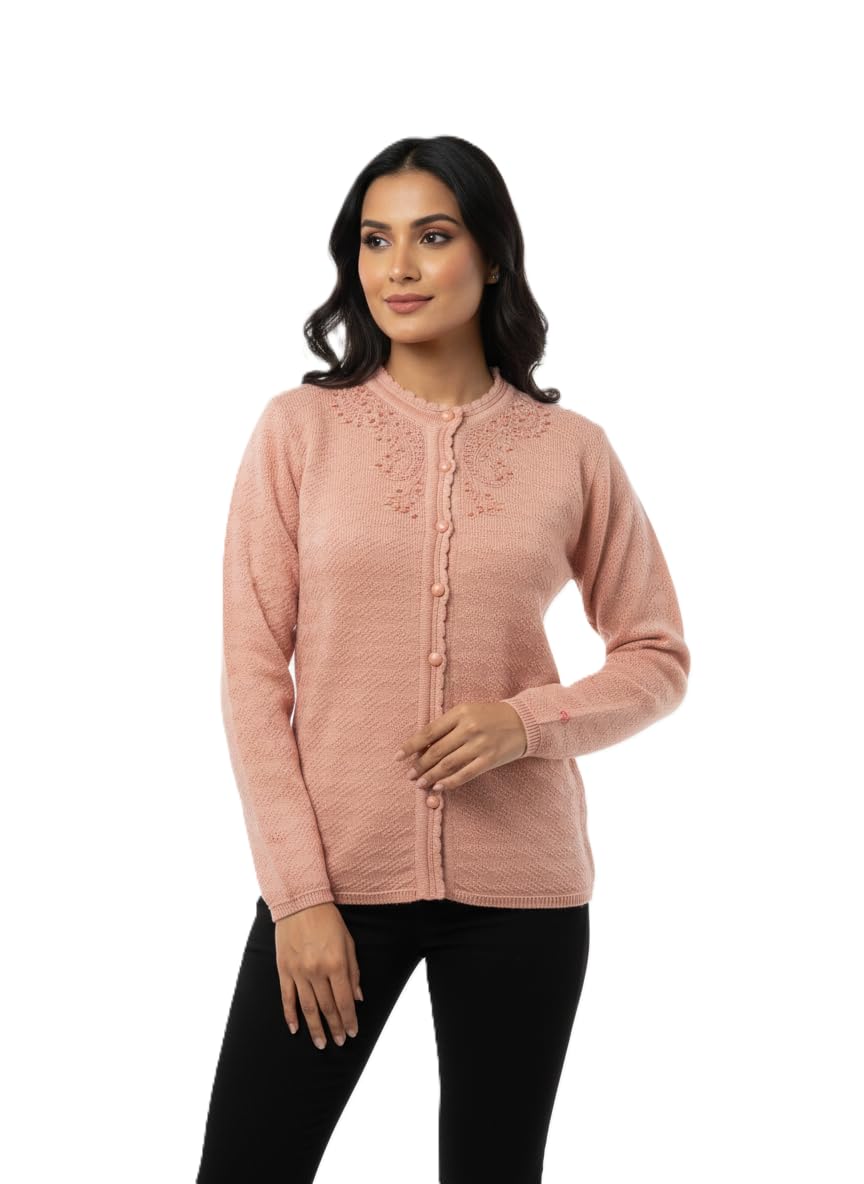 KRITI Women Full Sleeve Round Neck Rainbow Fabric Embroidery Cardigan for Women Art NO-95129A-image-15