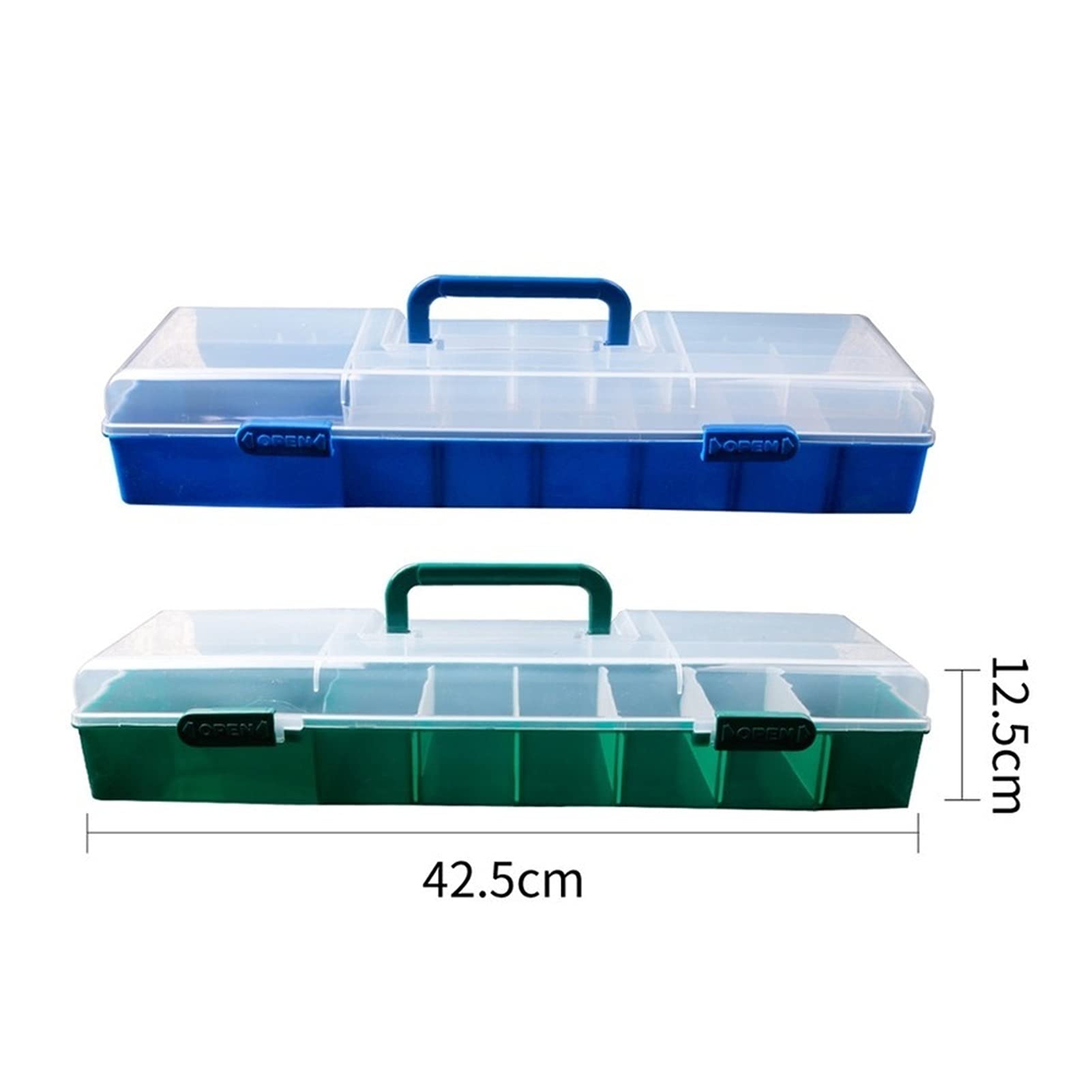Aufbewahrungsbox für Karpfenangelhaken Doppelaufbewahrungsbox Köderkasten Angelausrüstung Tragbare Aufbewahrungsbox Angelgerät Zubehör Aufbewahrungskoffer Köderbehälter (Color : Blue)