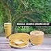 Earths Dreams [18 Piece] Dishes Set for 4 - Reusable Melamine Dinnerware Set - Elegant Bamboo Design Plates and Bowls Sets w/ 1 Bonus Lid & Saucer - Conveniently Dishwasher Safe - Dinnerware Set For 4
