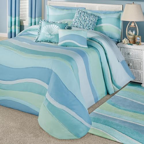 Amazon.com: Ocean Tides II Bedding | Coastal Cool-Hued Abstract Wave ...