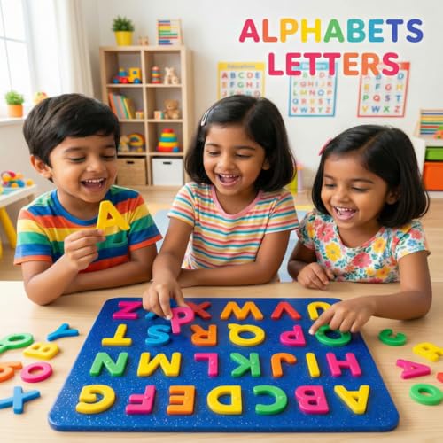 Image of Alphabet Learning Puzzle for Kids - Educational Jigsaw Board Toy for Toddlers & Preschoolers - Brightly Colored Letters - Early Development Skill Building - Multicolor Letter Recognition