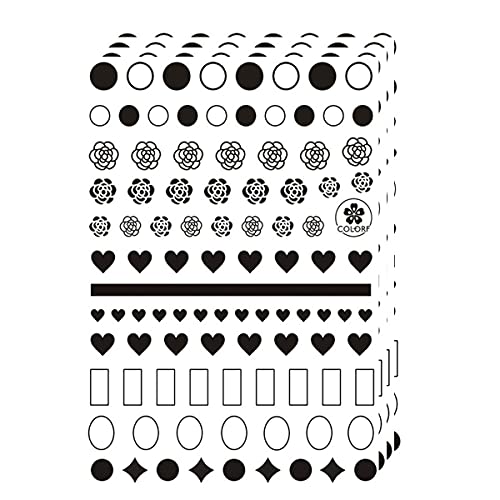 4 Sheets 3D Luxury Nail Art Stickers Designer Nail Decals Nail Art Decoration Black Heart Letter Nail Art Supplies Fashion Nail Stickers for Women Girls Nail Designs Manicure